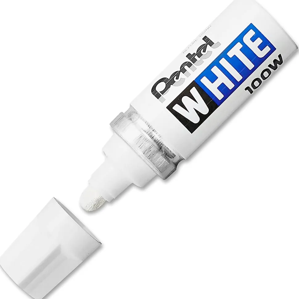 Pentel® Felt Tip White Marker, Broad Point
