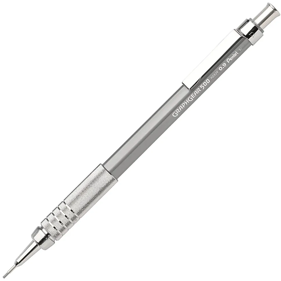 Pentel® Graph Gear 500™ Mechanical Pencil, 0.9mm, #2 Lead, Gray Barrel