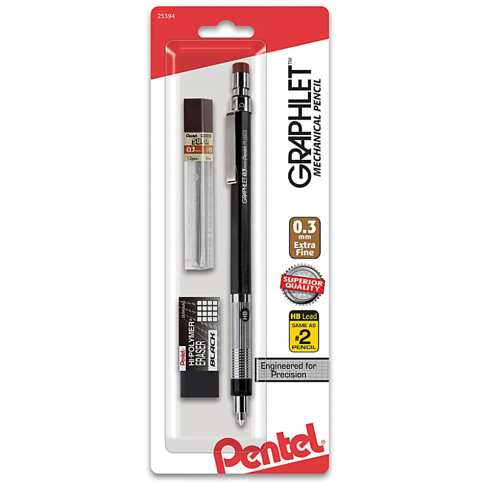 Pentel® Graphlet Mechanical Pencil, 0.3 mm, Brown Barrel