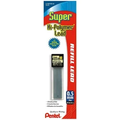 Pentel® Hi-Polymer Lead Refills, 0.5 mm, HB Hardness, Tube Of 30 Refills