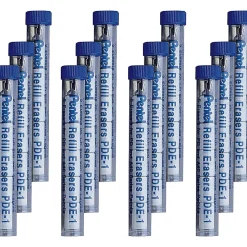 Pentel Mechanical Pencil Eraser Refills - White - 5/Tube - 12 / Box