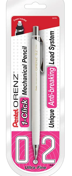 Pentel® Orenz™ Mechanical Pencil, 0.2mm, B Lead, White Barrel