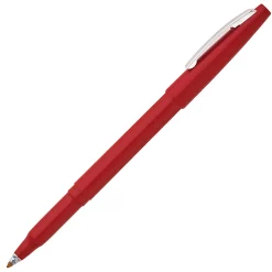 Pentel® Rolling Writer® Pens, Medium Point, 0.8 mm, Red Barrel, Red Ink, Pack Of 12 Pens
