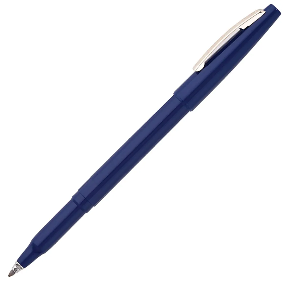 Pentel® Rolling Writer® Pens, Medium Point, 0.8 mm, Blue Barrel, Blue Ink, Pack Of 12 Pens