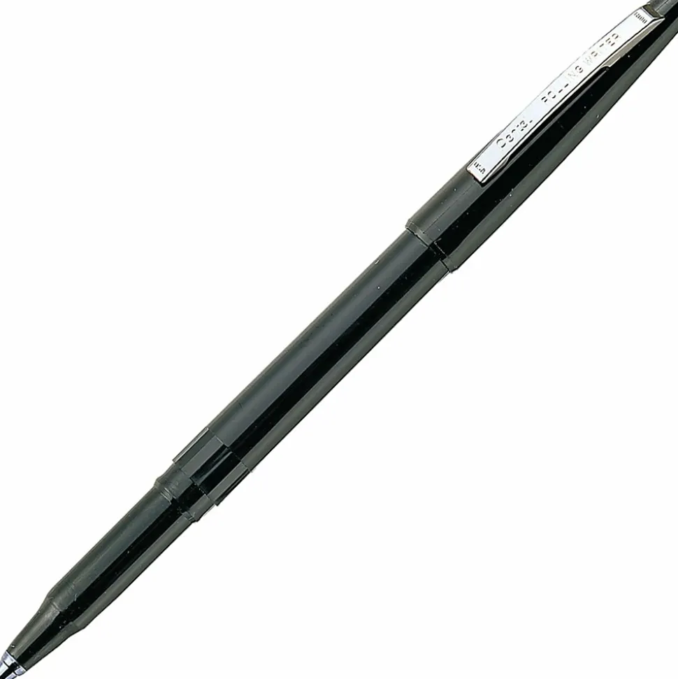 Pentel® Rolling Writer® Pens, Medium Point, 0.8 mm, Black Barrel, Black Ink, Pack Of 12 Pens