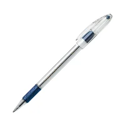 Pentel® R.S.V.P.® Ballpoint Pens, Medium Point, 1.0 mm, Clear Barrel, Blue Ink, Pack Of 12