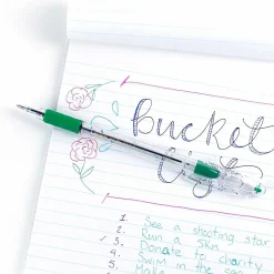 Pentel® R.S.V.P.® Ballpoint Pens, Medium Point, 1.0 mm, Clear Barrel, Green Ink, Pack Of 12