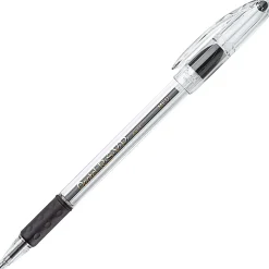 Pentel® R.S.V.P.® Ballpoint Pens, Medium Point, 1.0 mm, Clear Barrel, Black Ink, Pack Of 12