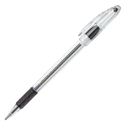 Pentel® R.S.V.P.® Ballpoint Pens, Medium Point, 1.0 mm, Clear Barrel, Black Ink, Pack Of 12
