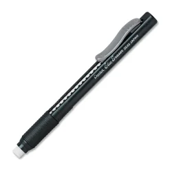 Pentel Rubber Grip Clic Eraser - Lead Pencil - Refillable - Pen - Retractable, Latex-free Grip, Ghost Resistant, Pocket Clip - 1Each - Black