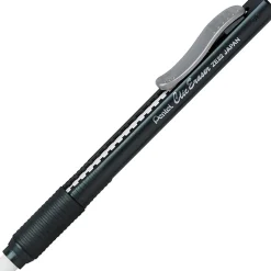 Pentel Rubber Grip Clic Eraser - Lead Pencil - Refillable - Pen - Retractable, Latex-free Grip, Ghost Resistant, Pocket Clip - 1Each - Black