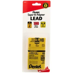 PentelĀ® Super Hi-PolymerĀ® Lead Refills, #2 HB, 0.9 mm, Pack Of 144