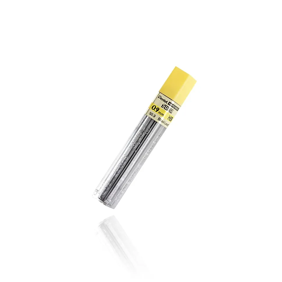 Pentel® Super Hi-Polymer® Leads, 0.9 mm, HB, 15 Leads Per Tube