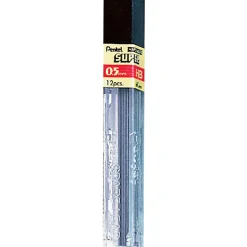 Pentel Super Hi-Polymer Leads - 0.5 mm , Fine Point - HB - Black Lead - 12/Tube - 12 / Box
