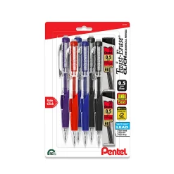 Pentel® Twist-Erase® CLICK Mechanical Pencils, Fine Point, 0.5mm,  Assorted Barrels, Pack of 6, 2 Lead Refills