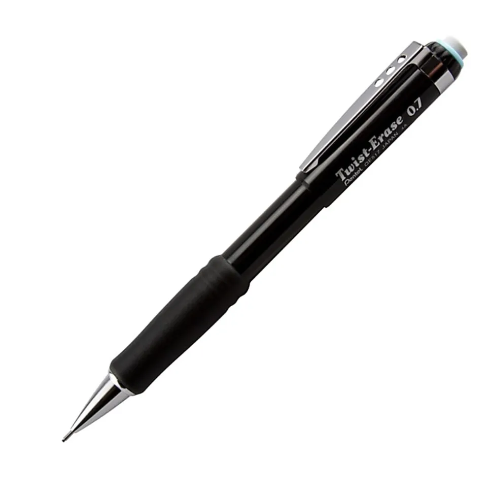 Pentel® Twist-Erase® III Mechanical Pencil, 0.7mm, #2 Lead, Black Barrel