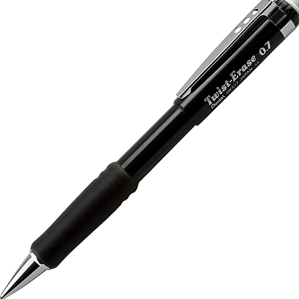 Pentel® Twist-Erase® III Mechanical Pencil, 0.7mm, #2 Lead, Black Barrel