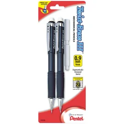 Pentel® Twist-Erase® III Mechanical Pencils, 0.9mm, #2 Lead, Assorted Barrel Colors, Pack Of 2