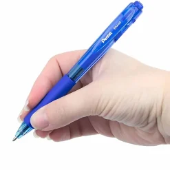 Pentel® WOW!™ Retractable Ballpoint Pens, Medium Point, 1.0 mm, Transparent Blue Barrels, Blue Ink, Pack Of 12