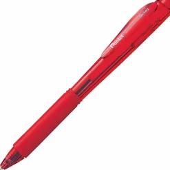 Pentel® WOW!™ Retractable Ballpoint Pens, Medium Point, 1.0 mm, Transparent Red Barrels, Red Ink, Pack Of 12