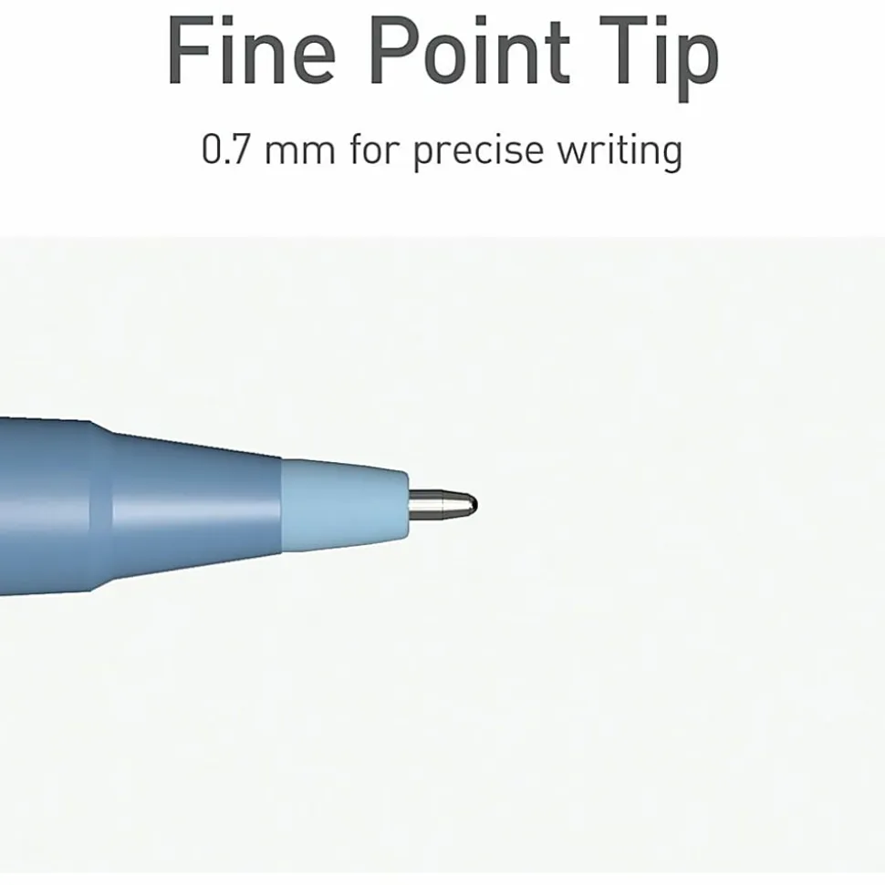 Pentonic Frosted Barrel Ballpoint Pens - Blue Ink - Frost, Blue Barrel - 10 / Box