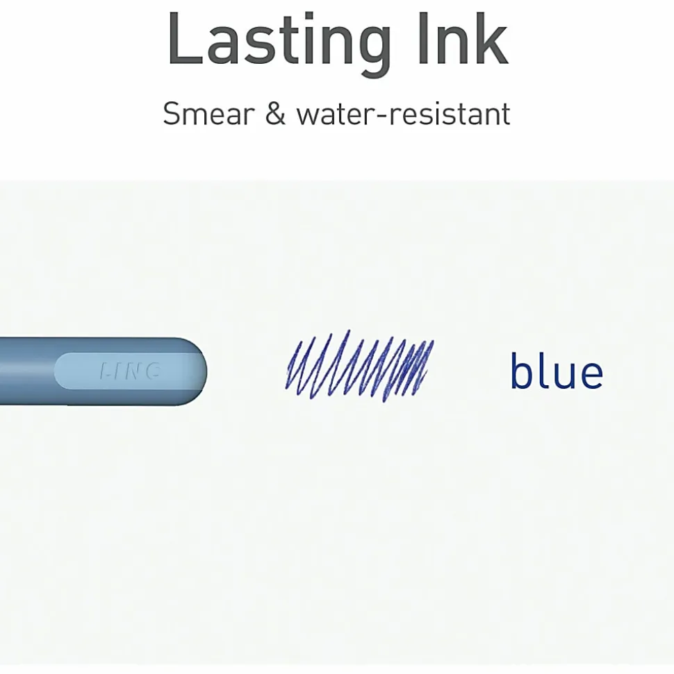 Pentonic Frosted Barrel Ballpoint Pens - Blue Ink - Frost, Blue Barrel - 10 / Box