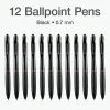 Pentonic Retractable Ballpoint Pens - Retractable - Black Ink - Nickel Silver Tip - 1 Dozen