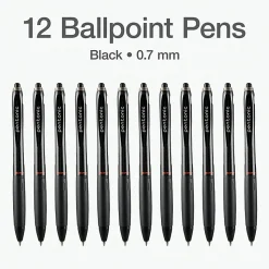 Pentonic Retractable Ballpoint Pens - Retractable - Black Ink - Nickel Silver Tip - 1 Dozen