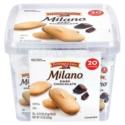 Pepperidge Farm Double Dark Chocolate Milano Cookies, 0.98 Oz, Box Of 24 Packs