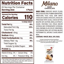 Pepperidge Farm Double Dark Chocolate Milano Cookies, 0.98 Oz, Box Of 24 Packs