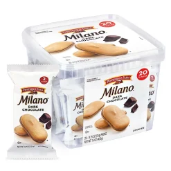 Pepperidge Farm Double Dark Chocolate Milano Cookies, 0.98 Oz, Box Of 24 Packs