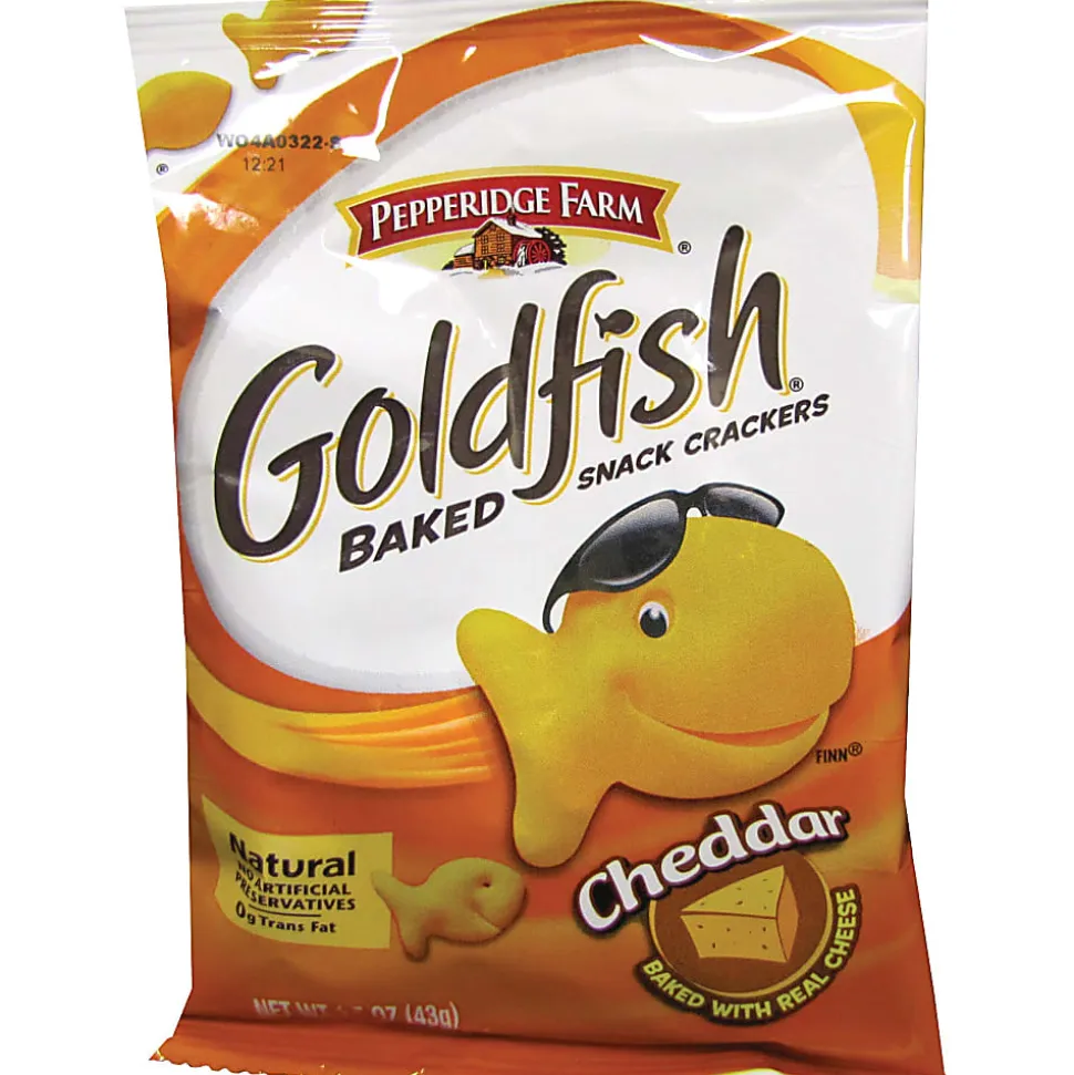 Pepperidge Farm® Goldfish® Baked Crackers, Cheddar, 1.5 Oz, Carton Of 72