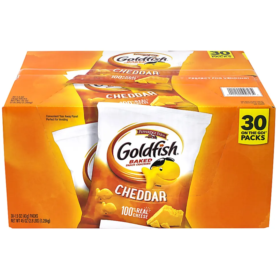 Pepperidge Farms Goldfish Baked Snack Cracker Packs, 1.5 Oz, Box Of 30