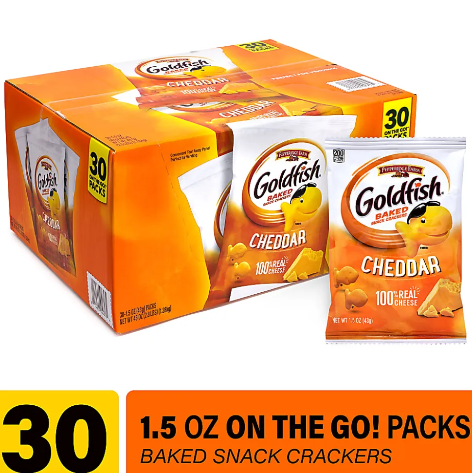 Pepperidge Farms Goldfish Baked Snack Cracker Packs, 1.5 Oz, Box Of 30