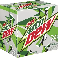 Pepsi Diet Mountain Dew Soda, 12 Oz, Pack Of 24 Bottles