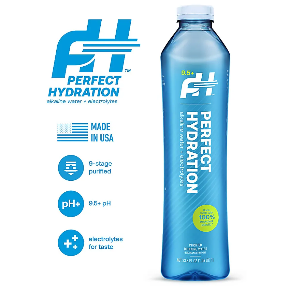 Perfect Hydration 9.5+ pH Alkaline Drinking Water, 1 Liter, Pack Of 12 Bottles