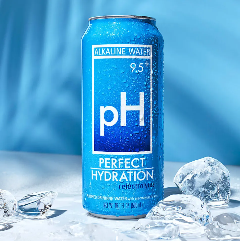 Perfect Hydration 9.5+ pH Alkaline Drinking Water, 16.9 Oz, Pack Of 12 Cans
