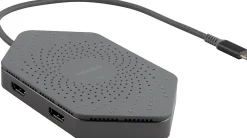 Philips Elite Plus USB-C Travel Docking Station With Qi Charging, Gray
