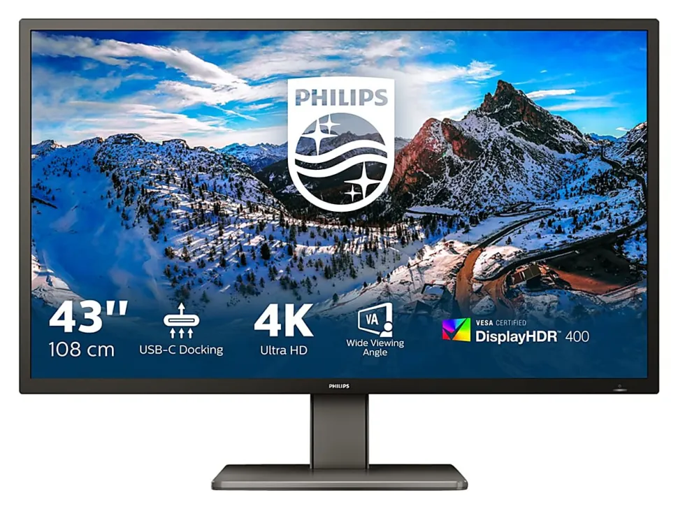 Philips P-line 439P1 - LED monitor - 43" (42.51" viewable) - 3840x 2160 4K @ 60 Hz - VA - 400 cd/m² - 439P1