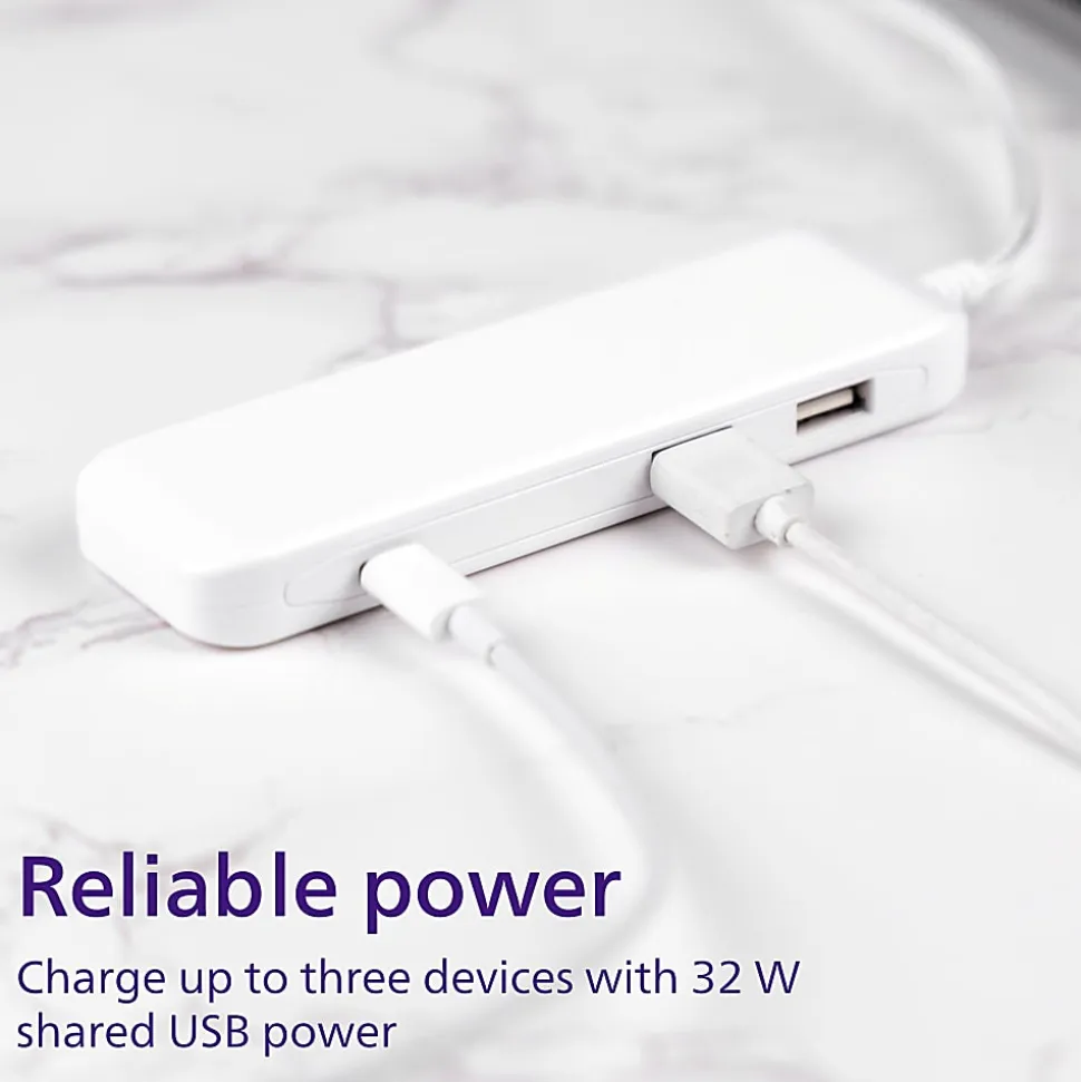 Philips 3-Port USB Extension Bar, 6', White