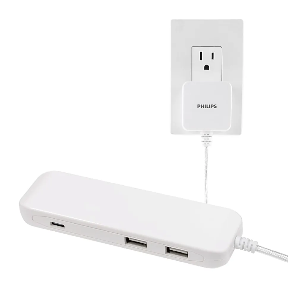 Philips 3-Port USB Extension Bar, 6', White