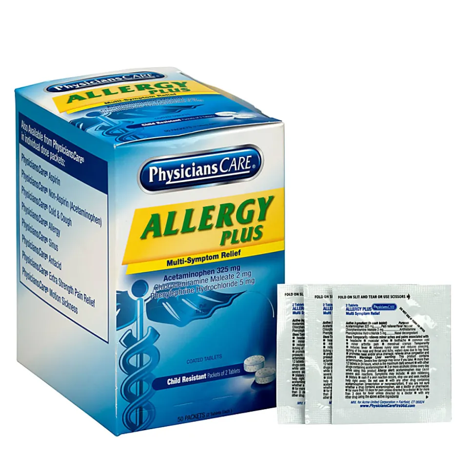 PhysiciansCare Allergy Medication, 2 Per Pack, Box Of 50 Packs