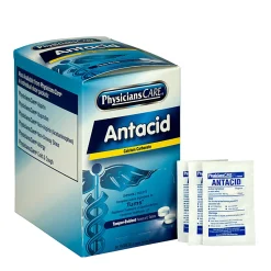 PhysiciansCare Antacid Heartburn Medication, 2 Tablets Per Packet, Box Of 50 Packets
