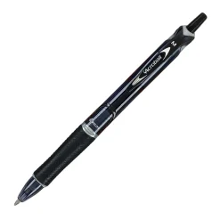 Pilot® Acroball Colors Retractable Advanced Ink Pens, Medium Point, 1.0 mm, Black Barrel, Black Ink, Pack of 12 Pens