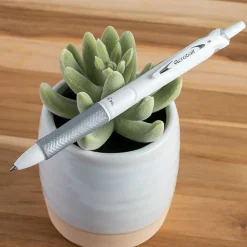 Pilot Acroball PureWhite Ball Point Pen, Fine Point, 0.7 mm, White/Silver Barrel, Black Ink