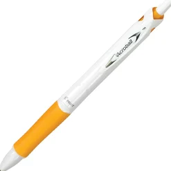 Pilot® Acroball Retractable Pens, Fine Point, 0.7 mm, White Barrel, Black Ink, Pack Of 5 Pens