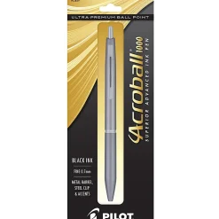 Pilot® Acroball 1000 Ultra-Premium Ballpoint Pen, Fine Point, 0.7 mm, Gray Barrel, Black Ink