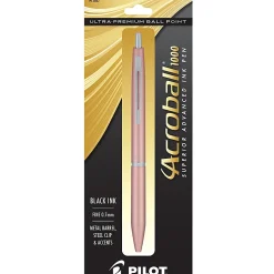 Pilot® Acroball 1000 Ultra-Premium Ballpoint Pen, Fine Point, 0.7 mm, Rose Gold Barrel, Black Ink