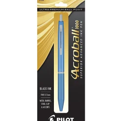 Pilot® Acroball 1000 Ultra-Premium Ballpoint Pen, Fine Point, 0.7 mm, Blue Barrel, Black Ink