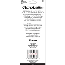 Pilot® Acroball 1000 Ultra-Premium Ballpoint Pen, Fine Point, 0.7 mm, Blue Barrel, Black Ink